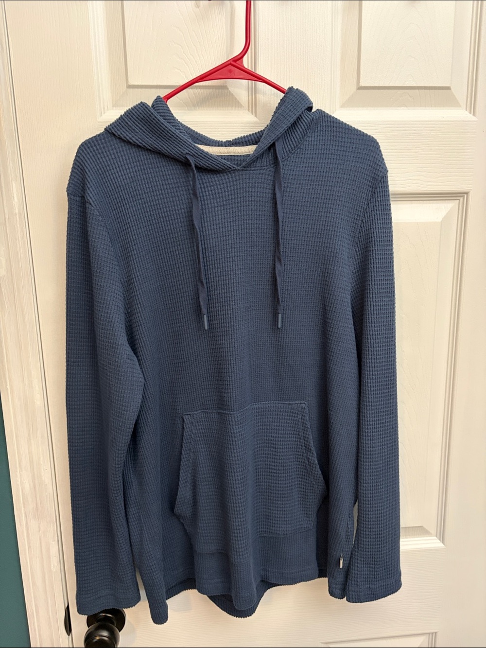 RAINFOREST Slate Blue Waffle-Knit Hooded Pullover